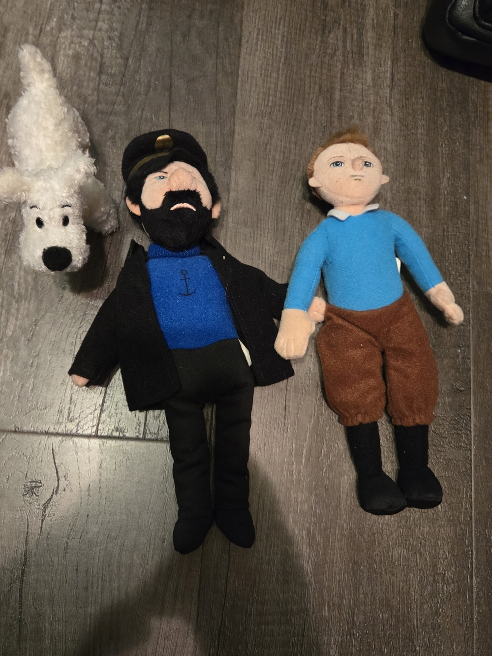 Set of 3 Plush Toys - Captain, Boy, and White Dog